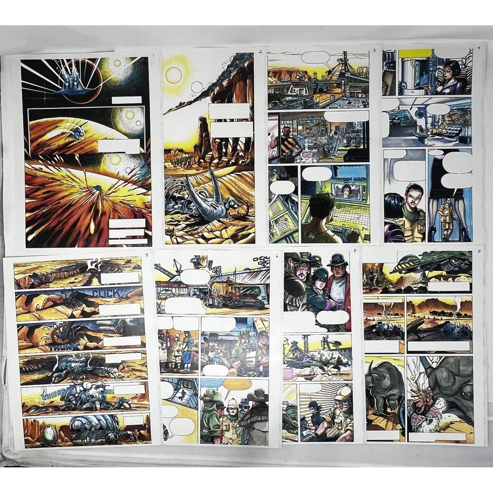 Aliens vs Predator #1 Pre-Production Color Proofs Dark Horse 1990 Haines Studio